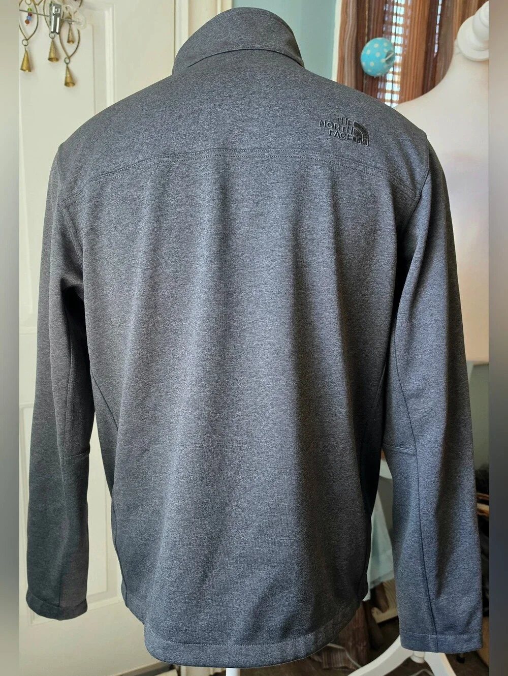 The North Face Apex Bionic Softshell Windwall Full Zip Jacket Mens L Grey Therma